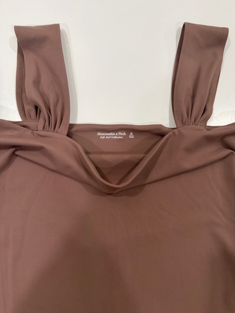 Abercrombie & Fitch Light Brown Square Neck Bodysuit - XL - Soft AF Collection